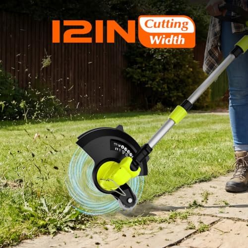20V Electric Weed Wacker Cordless Edger Lawn Tool 2 X 2.0Ah Battery Powered Weed Eater with Charger, 12 Inch Lightweight String Trimmer, Auto Line Feed Grass Cutter Lawn Mower for Small Yard Garden