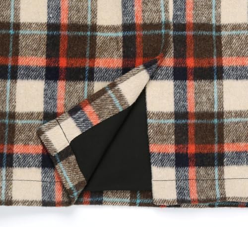 IDEALSANXUN Plaid Skirts for Women Fall Winter Knee Length Pencil Wool Skirt with Slit
