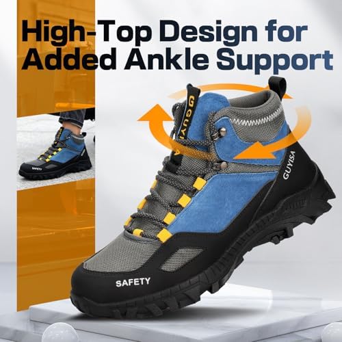 GUSAYEX Steel Toe Boots for Men Puncture Resistant Work Boots