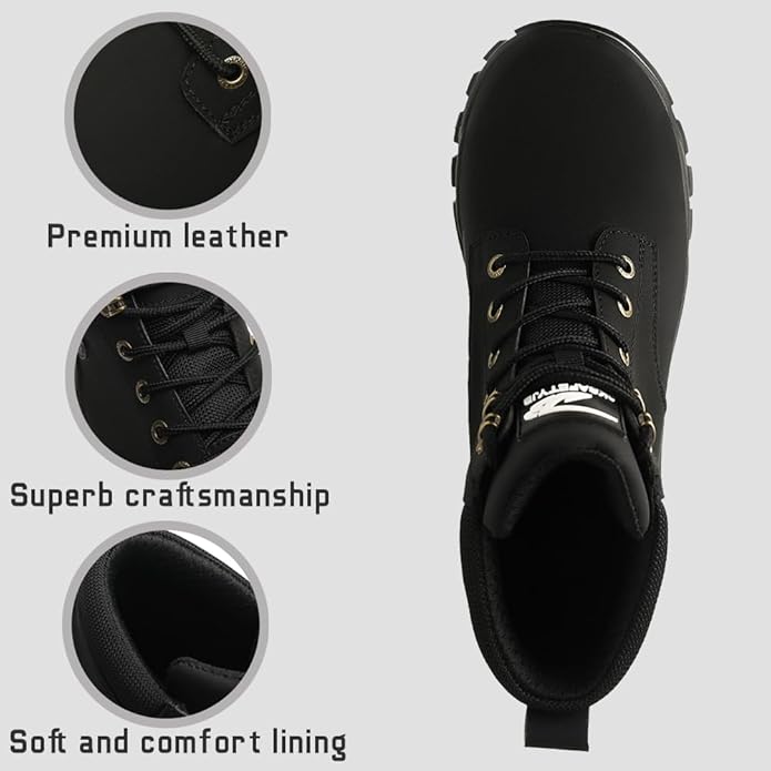 Steel Toe Boots for Women Wateproof Safety Shoes Men Lightweight Composite Toe Boots Leather Construction Steel work Shoes