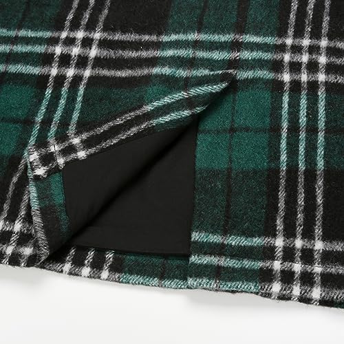 IDEALSANXUN Plaid Skirts for Women Fall Winter Knee Length Pencil Wool Skirt with Slit