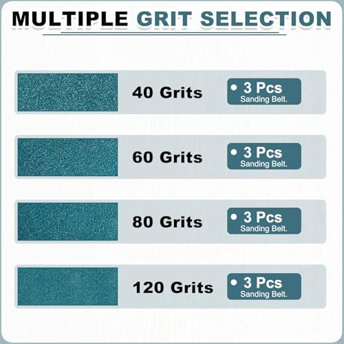 HARFINGTON 4 x 24 Inch Sanding Belts, 12 Pcs 40/60/80/120 Grit Zirconia Abrasive Belt Sander File Belt for Woodworking, Metal Polishing, Knife Sharpener