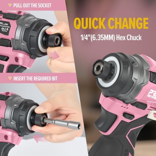 Prostormer 17V Cordless Impact Driver Set, 140Nm Brushless Screwdriver