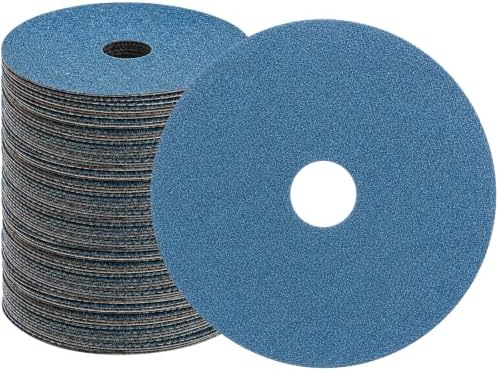 50 Pack Zirconia Resin Fiber Sanding Grinding Discs, 4.5" x 7/8” 80 Grit