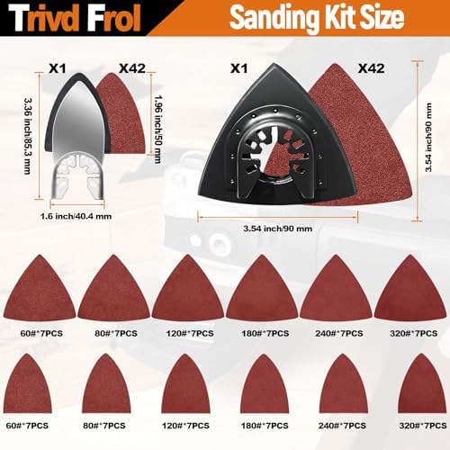 Trivd Frol 121 PCS Oscillating Saw Blades, Multitool Blades with Sandpaper