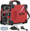 SILATU 55A Plasma Cutter, HF Non-Touch Pilot Arc Plasma Cutter Machine, 7/10″ Max Cut 9/16″ Clean Cut, Portable 110/220V Dual Voltage IGBT Inverter Digital Display, PT/2T/4T for Beginners DIY (Red)