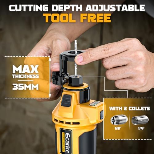 Ecarke Cordless Drywall Cutting Tool Compatible with DeWALT Battery: Ecarke Up to 30000 RPM Brushless Router 20v Saw with 3 Speed Adjustable,Drywall Rotary Tool for Sheetrock,Wood,Plywood(Tool Only)