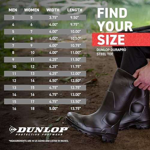 DUNLOP Durapro Steel Toe Safety Boots, Dark Blue, Size 11