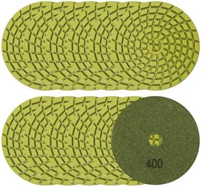 SHDIATOOL 4-Inch Diamond Polishing Pads 12PCS for Concrete 400 Grit