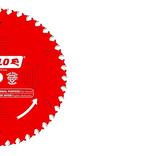 Diablo General Purpose Saw Blade for Wood - 8-1/2" Diameter, 40 ATB Teeth, 5/8" Arbor, .094" Kerf, 15° Hook Angle, .063" Plate, 9000 Max RPM - D0840S