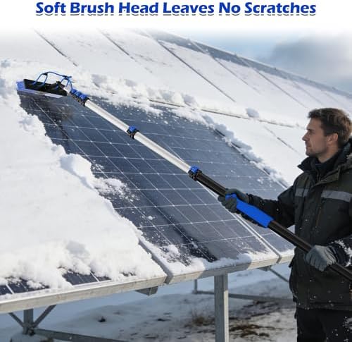 30 FT Reach Solar Panel Cleaning Brush Kit with Telescopic Pole