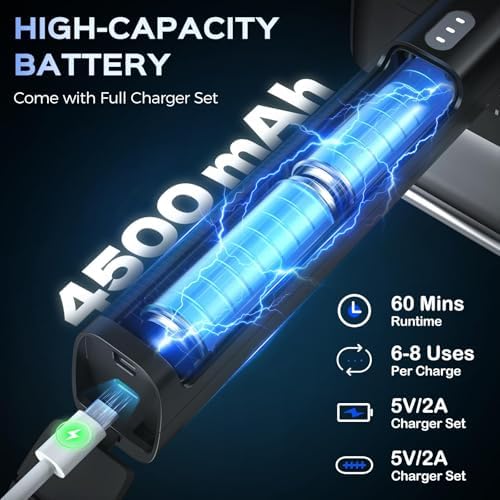 Electric Grill Brush, Grill Cleaner with LED Light, with 800 RPM Motor, Heavy Duty Grill Cleaning Tool, Personalized Grill Gift s for Dad
