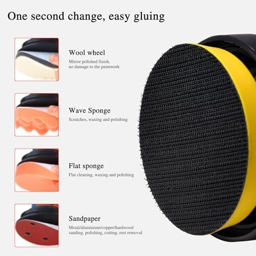 3 inch Mini Random Orbital Sander Pneumatic Palm Sander For Wood Composites Metal Polishing and grinding with 10 sandpapers,black