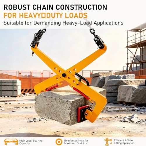 Granite Slab Lifting Clamps 772lbs, Heavy Duty Stone Lifting Clamps Jaw Opening Up to 19.68 inch, Adjustable Lifting Pliers Vertical Steel Plate Clamp Granite Curb Clamp Scissor Lifter