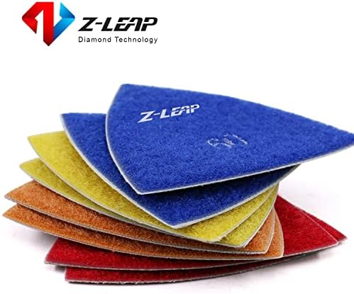 Triangle Diamond Sandpaper Sheet Discs Sanding Pads for for Grinding Stone Glass Ceramic 3"(80mm) Mix Grit/4pcs