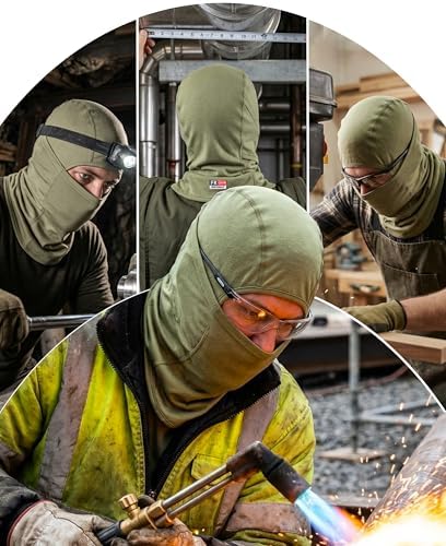 BOCOMAL FR Balaclava with Face Mask Flame Resistant 5.5oz Lightweight 100%C