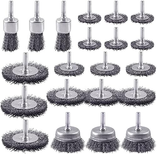 Rocaris 21 Pack Carbon Steel Wire Wheel Brush, Cup Brush Set