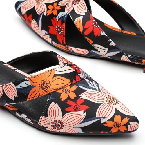 Rekayla Women's Mules Closed Pointed Toe Flats Backless Loafers Shoes for Women