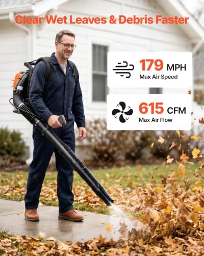 VEVOR 75.6CC 4-Stroke Backpack Leaf Blower Gas Powered