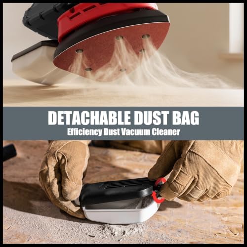 Brushless Detail Sander Compatible with Milwaukee 18V Battery, Red