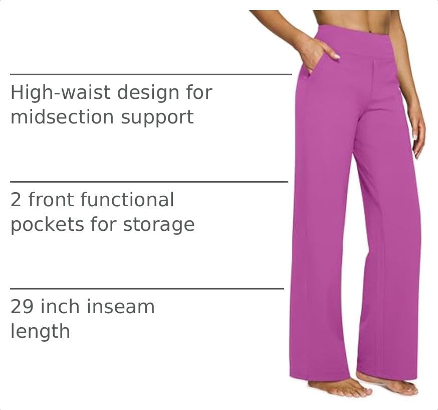 G4Free Yoga Pants for Women Wide Leg Pants with Pockets High Waisted