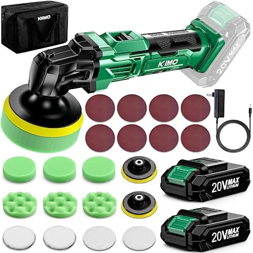 KIMO 20V Cordless Polisher, 25PCS Car Buffers & Polishers Kit for Detailing