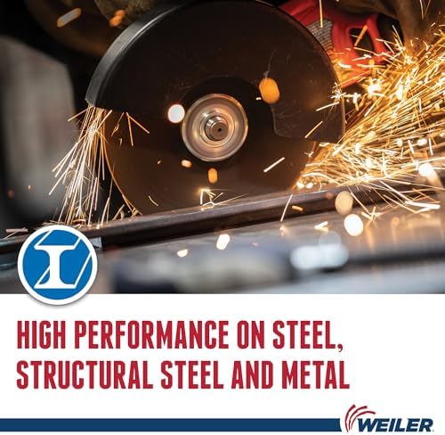 Weiler 58032 6 Inch Cutting Wheel, Tiger Zirc Steel/Metal Fast Cut & Long Life High Performance Cutting, 0.045" Z60T Type 27 5/8"-11 Hub, Pack of 10