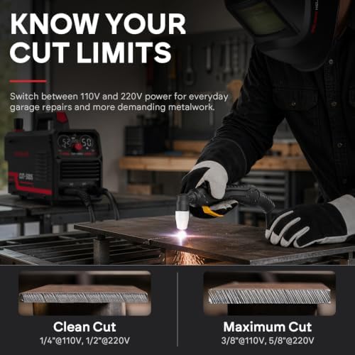 YESWELDER CUT-50DS 50A Plasma Cutter, 110/220V, 1/2 in Clean Cut, IGBT