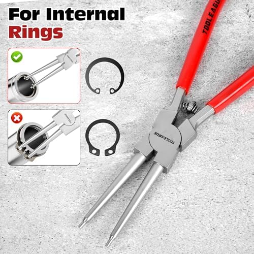 TOOLEAGUE 13" Large Snap Ring Pliers, Straight Internal Circlip Pliers,1 Pc