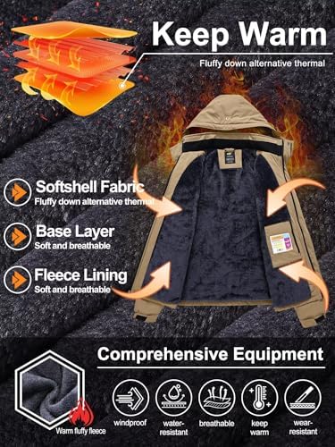 QPNGRP Mens Waterproof Ski Snowboard Jacket Winter Windproof Snow Coat