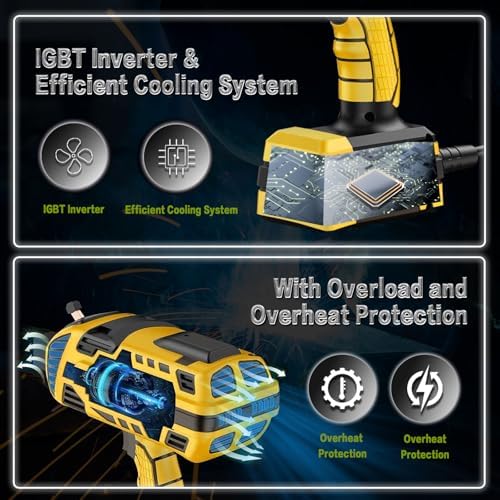 Welding Machine Handheld,20-140A 110V Portable Stick Welder 20pcs Rods,IGBT Hand Held Welder Machine withHot Start Arc Force Anti-stick ARC Welder Gun,6 Variable Current Adjustment (Yellow)