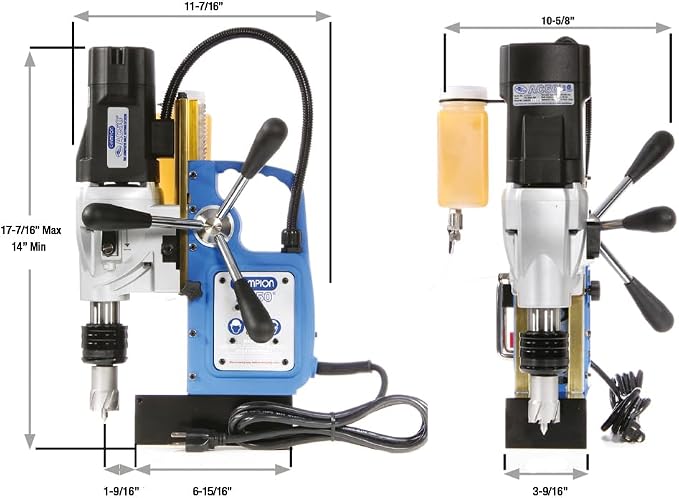 Champion Cutting Tool RotoBrute MightiBrute AC50 Portable Magnetic Drill Press: Up to 2-1/8" diameter, 2" depth of cut
