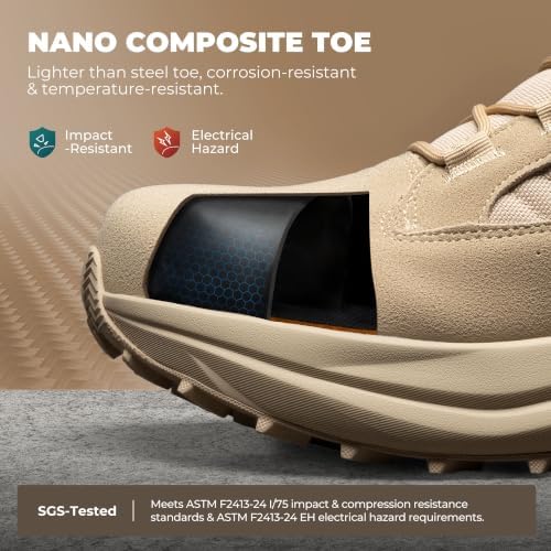 NORTIV 8 Men's Composite Toe Work Boots with Wide Toe Box