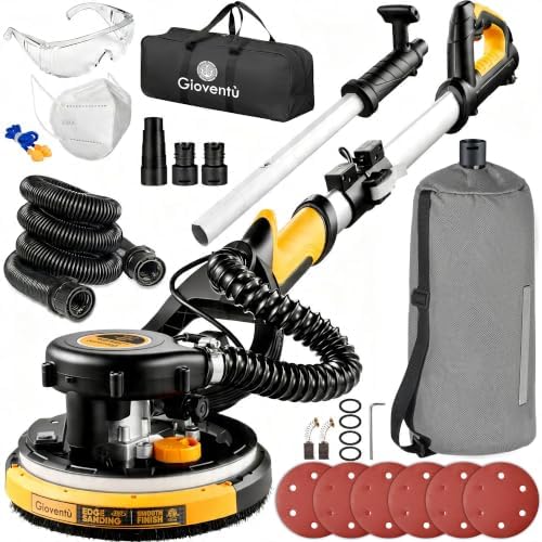 Electric Drywall Sander with Vacuum, 750W 7A, 26' Cord for Ceiling & Wall
