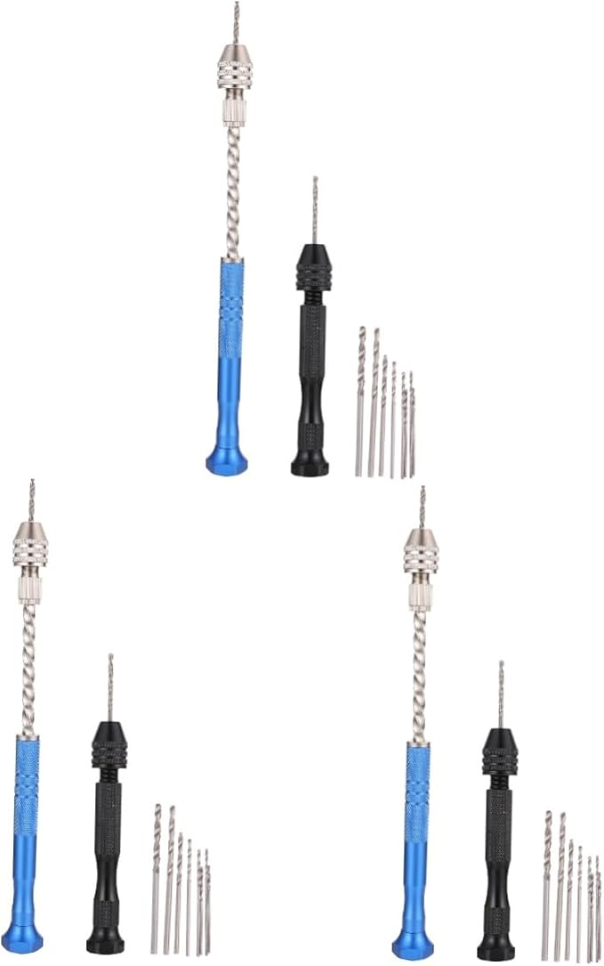 Angoily 3sets Hand Drills Vise Steel Jewelry Making Drills Pin Vise for Resin Crafting