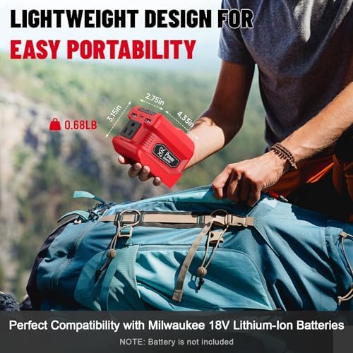 220W Azocek Power Inverter Compatible with Milwaukee 18V Battery