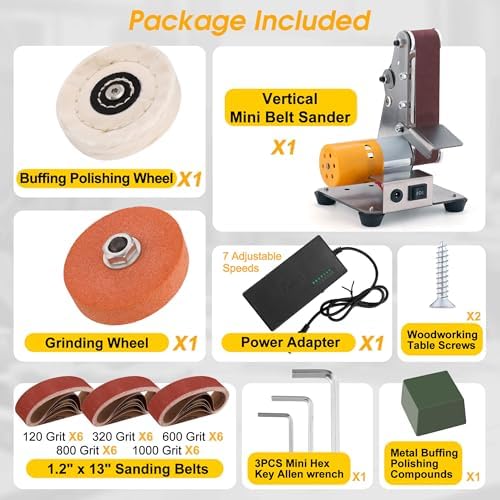Mini Belt Sander for Knife Making, 3 IN 1 Electric Power Bench Belt Sanders