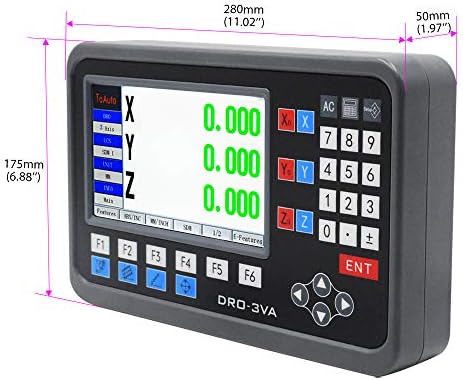 TOAUTO Digital Readout 2 Axis 3 Axis DRO Display Linear Scale 100~1000mm Precision 5um for Bridgeport/Knee Milling Lathe EDM Mill Machine (3 Axis DRO-LCD)
