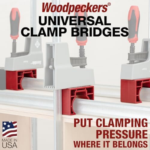 Woodpeckers Universal Clamp Bridges 24-Pack, Stack & Cross Clamps for Complex Glue-Ups, Works with Pipe, Parallel Jaw, Bar & F-Clamps, Improves Alignment & Pressure, Made in USA UCB-23X2