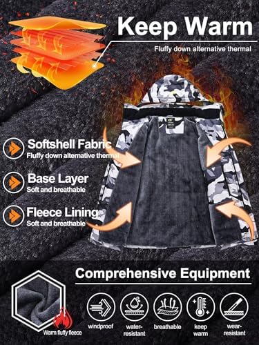 QPNGRP Mens Waterproof Ski Snowboard Jacket Winter Windproof Snow Coat