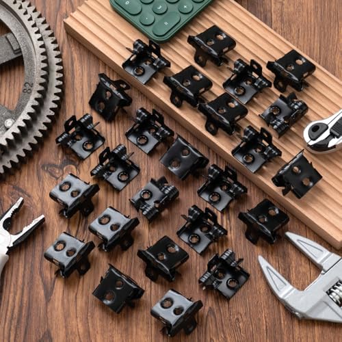 Hicarer 50 Pcs Hammer on Flange Clip Bottom Mount 1/8-1/4 Inch Clamp Bulk with Hole Cable Clip for Flanges Spring Steel