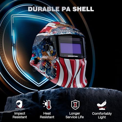ARCCAPTAIN Welding Helmet Auto Darkening, 1/25000s Response, Shade 4/9-13