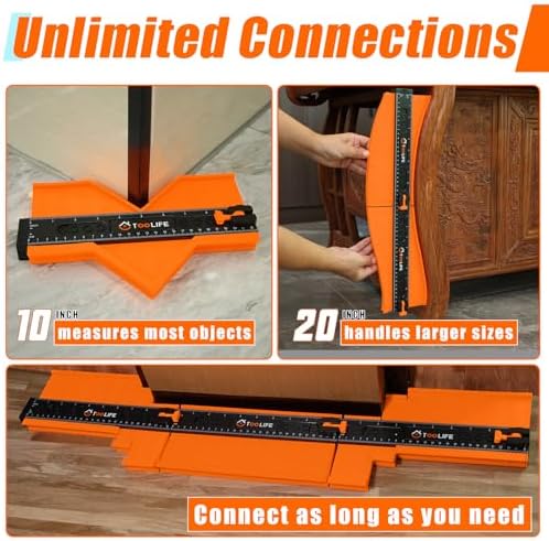 TOOLIFE 10 Inch Contour Gauge Profile Tool with Unlimited Connection