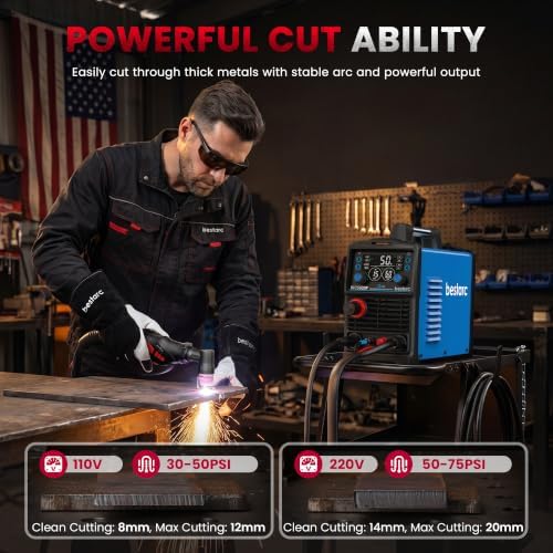 Bestarc Plasma Cutter Machine, 55Amps HF Pilot Arc, 110/220V Dual Voltage