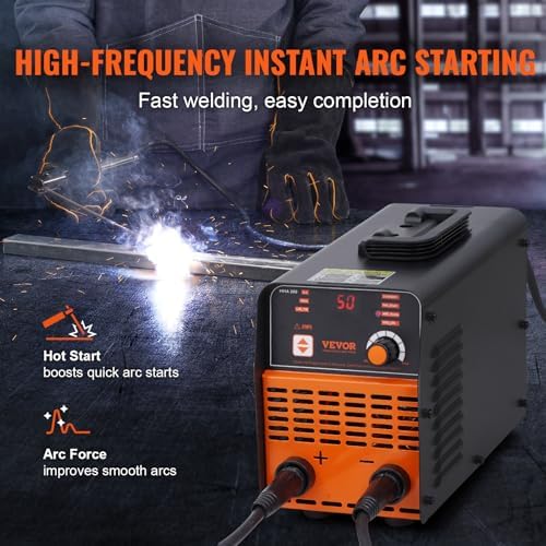 VEVOR Stick Welder, 200Amp 2 in 1 ARC/Lift Tig Welder Machine 110/220V with Hot Start Arc Force Anti-Stick