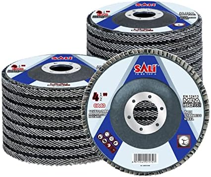 Sali 20 Pack Flap Disc 40 Grit 4.5" x 7/8-Inch Sanding Disc Bevel Type #29 Premium and Industrial Grade Angle Grinder Grinding Wheel High Performance Edge Grinding
