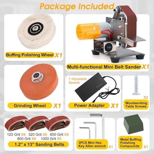 Mini Belt Sander for Knife Making, 3 IN 1 Electric Power Bench Belt Sanders