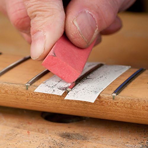 StewMac Fret Eraser, 1200-grit, Red - Fret Polishing Rubber Block