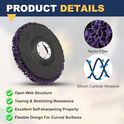 5Pcs 5" x7/8"(Arbor) Paint Stripper Discs for Angle Grinder Purple