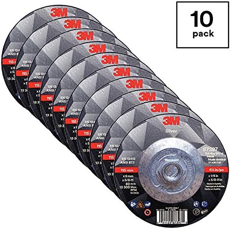3M Silver Depressed Center Grinding Wheel, 87397, 36+, T27 Quick Change